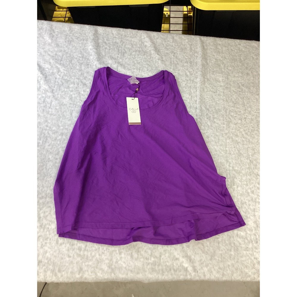 CALIA by Carrie Underwood Womens Ribbed Activewear Tank Top Purple XL New